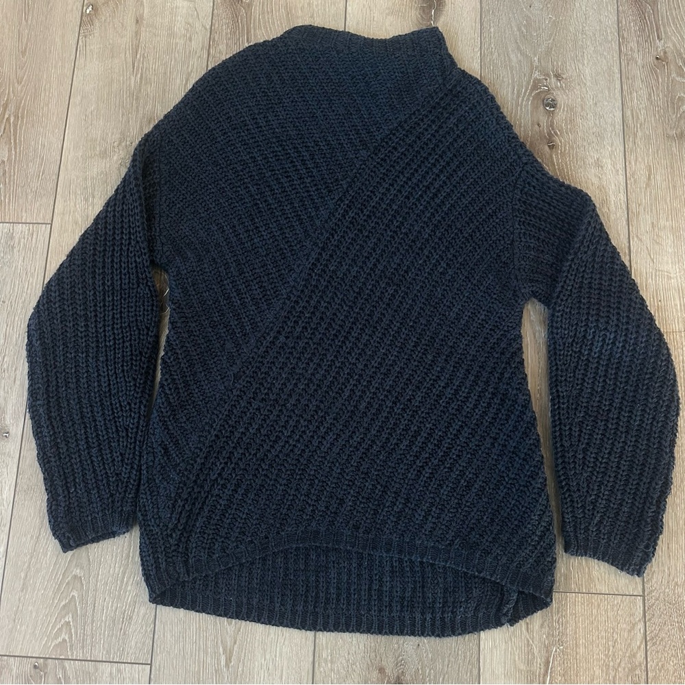 William Rast Dark Blue Navy Chunky Knit Mock Neck Sweater XS